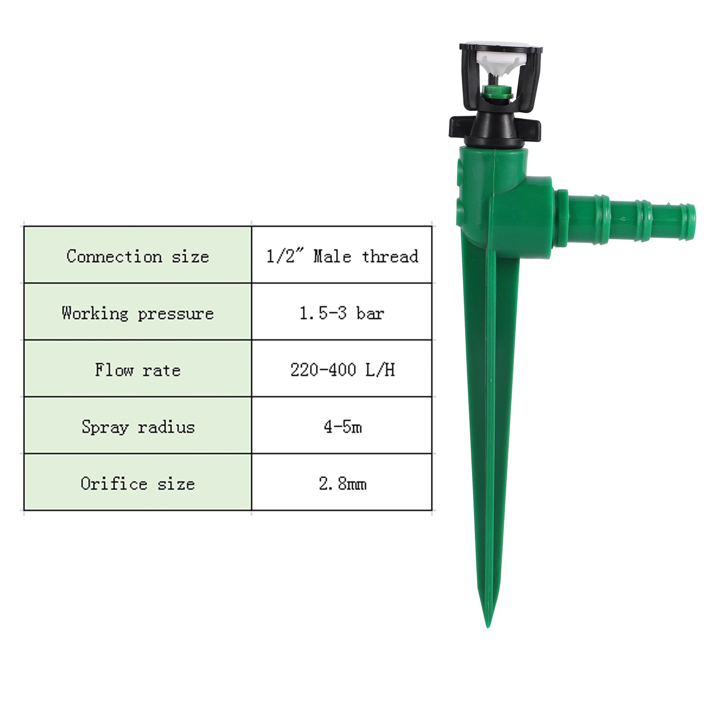 1/2" Male Thread Rotating Sprinklers Irrigation Water Spray Sprinkler Lawn 360° Rotary Watering Nozzles garden watering system