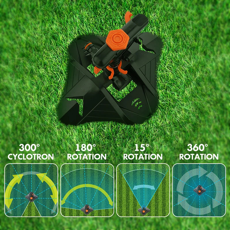 Upgraded 360° Automatic Rotating Garden Irrigation Water Sprinklers Large Area Coverage Adjustable Angle Lawn Yard Irrigation