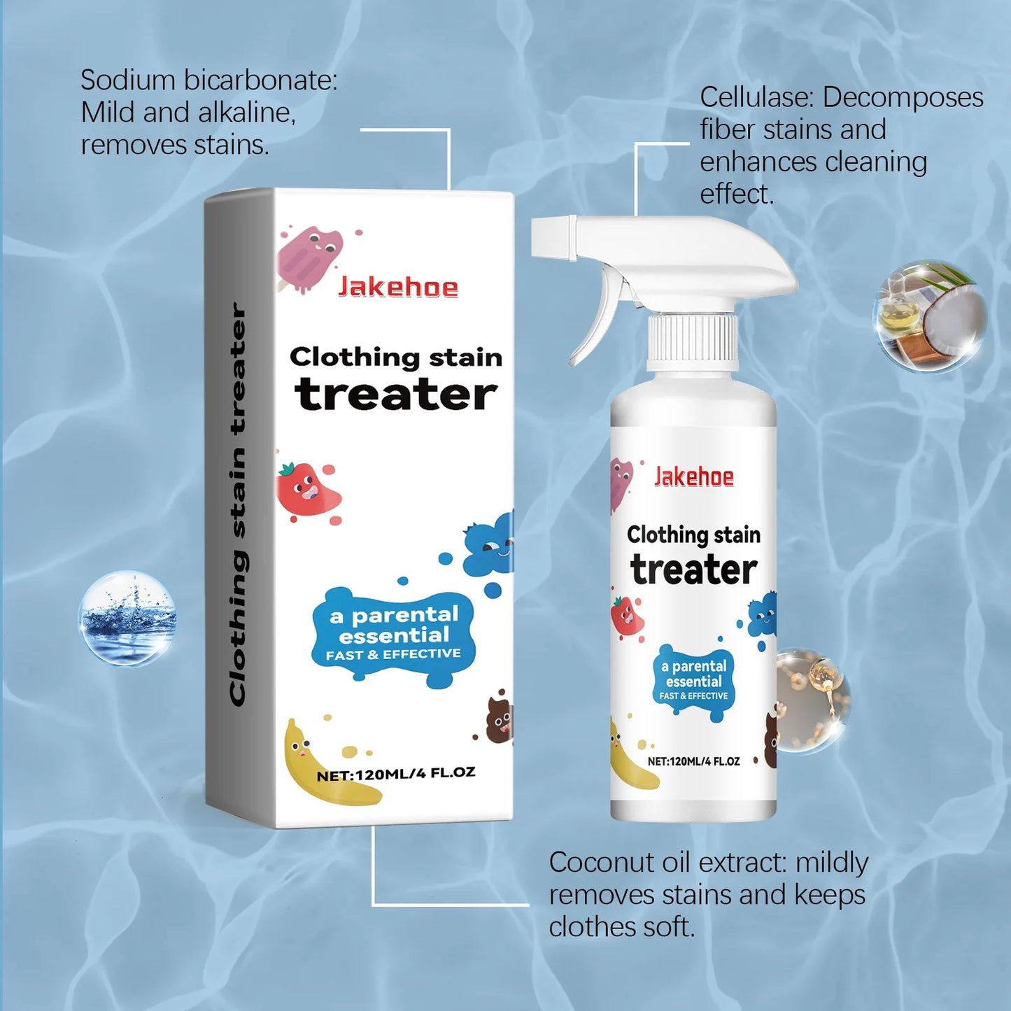 Laundry Decontamination Spray Effectively Cleans Stubborn Stains Removes Odor And Yellows Easy to Rinse No Irritation No Residue