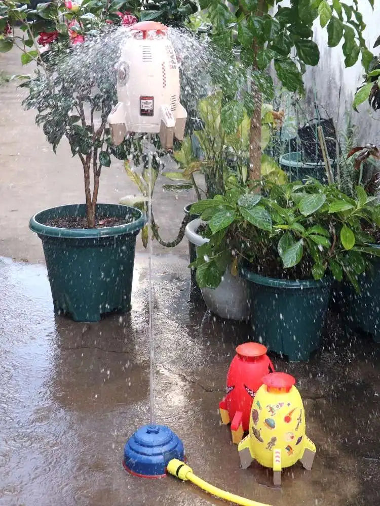 Space Jet Sprinkler Spinning Flying Splash Playing Water Toy Summer Outdoor Water Powered Launcher Kids Bath Toys STEM