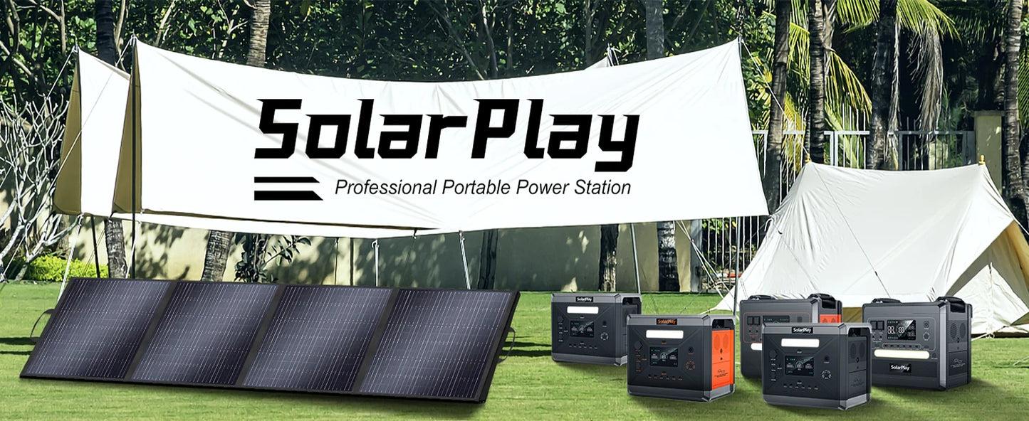 SOLARPLAY Foldable and Portable Solar Panel 400W (2*200w) Solar Battery Charger Outdoor Emergency Backup Power For Powerstation