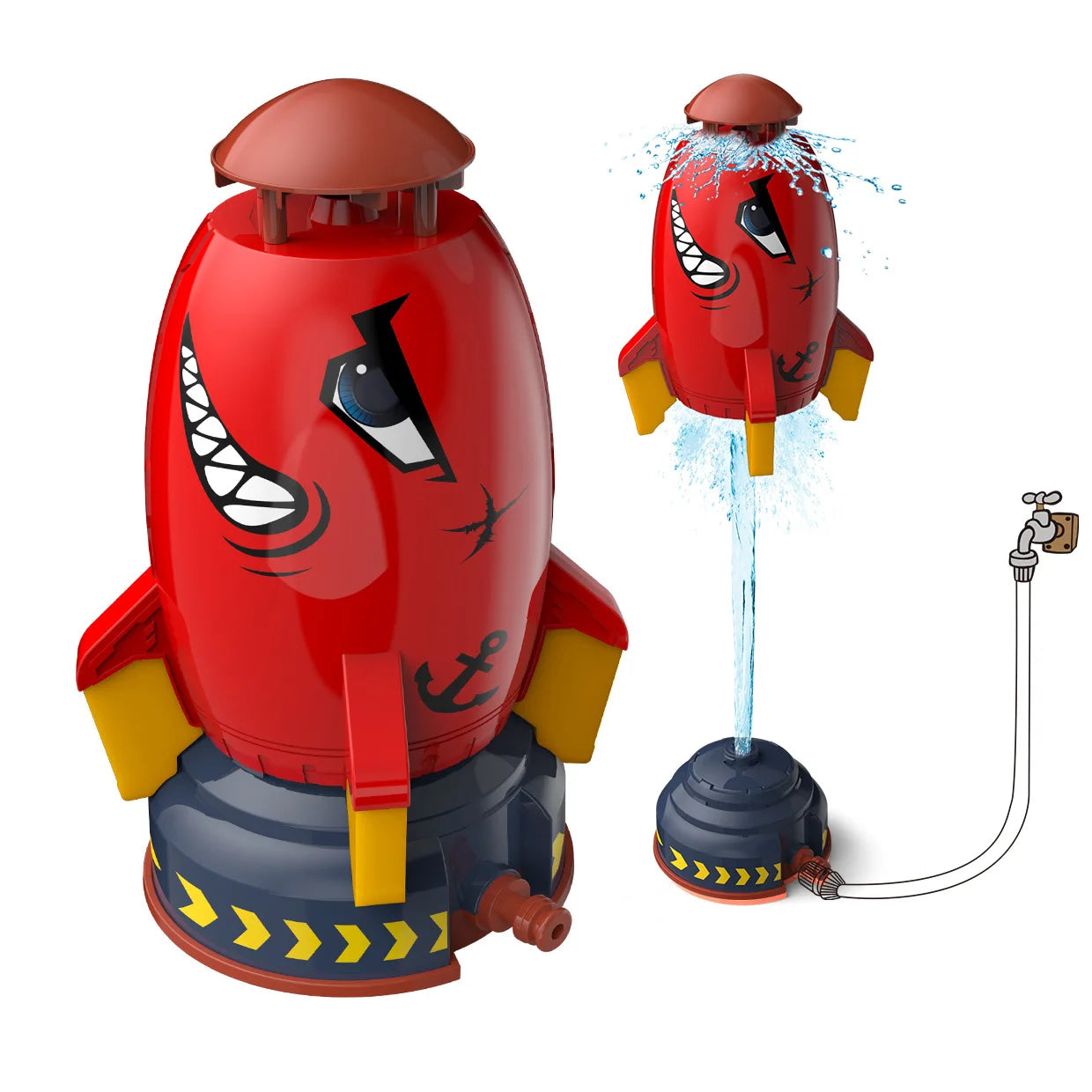 Space Jet Sprinkler Spinning Flying Splash Playing Water Toy Summer Outdoor Water Powered Launcher Kids Bath Toys STEM