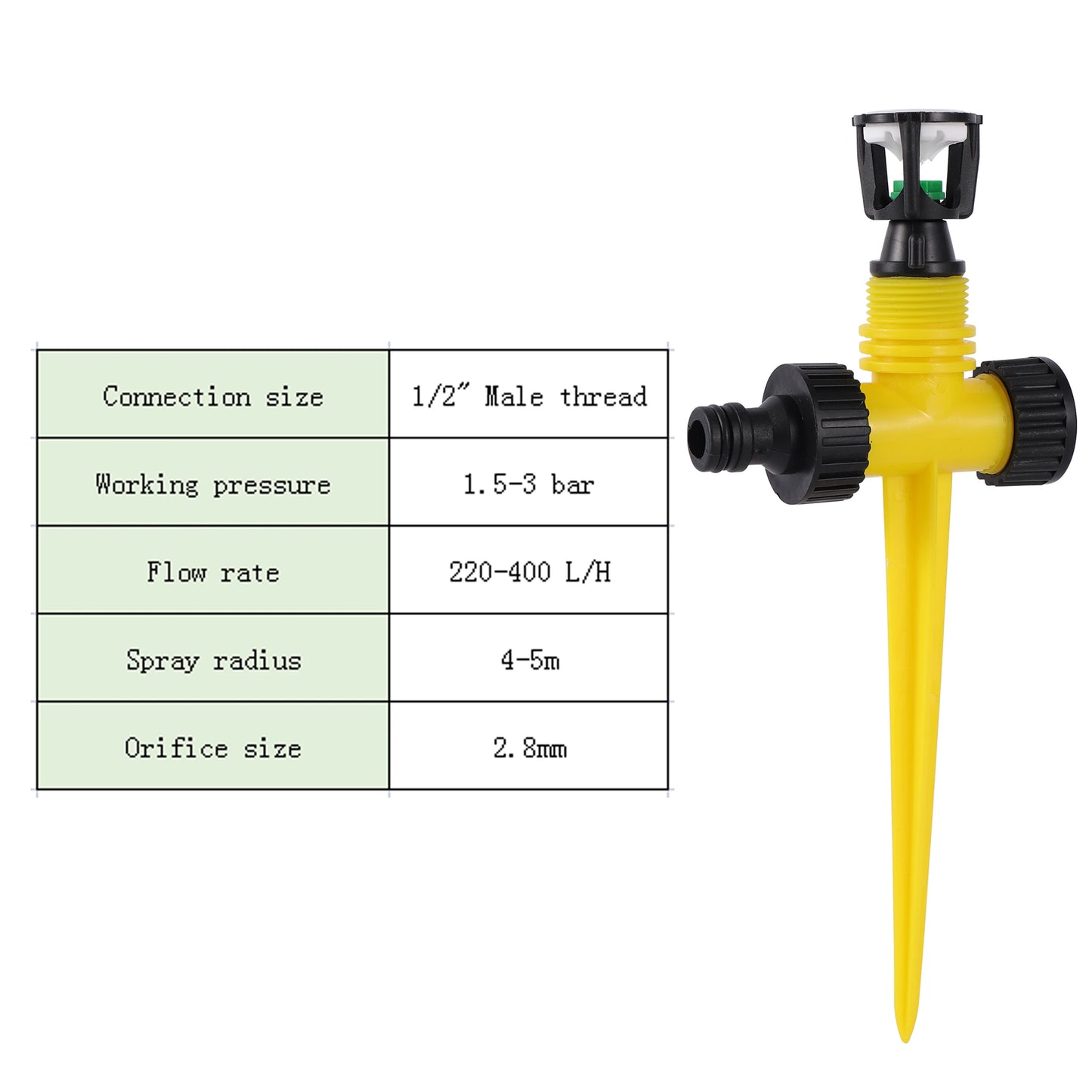 1/2" Male Thread Rotating Sprinklers Irrigation Water Spray Sprinkler Lawn 360° Rotary Watering Nozzles garden watering system