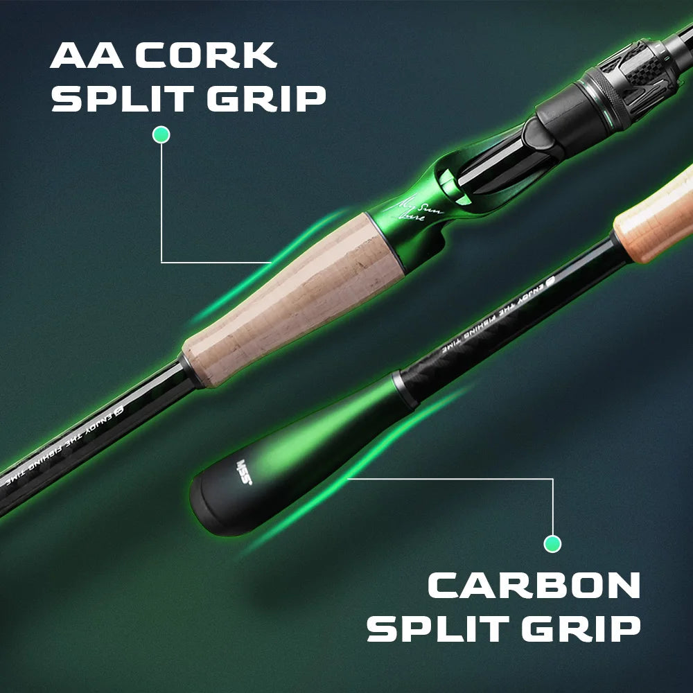 HANDING Magic Soul Spinning Rod, Toray 30+36T Carbon Fiber Tournament-Grade Fishing Rod, Fuji Alconite Guides, Fast Action Rod