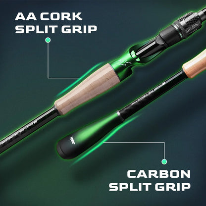 HANDING Magic Soul Spinning Rod, Toray 30+36T Carbon Fiber Tournament-Grade Fishing Rod, Fuji Alconite Guides, Fast Action Rod
