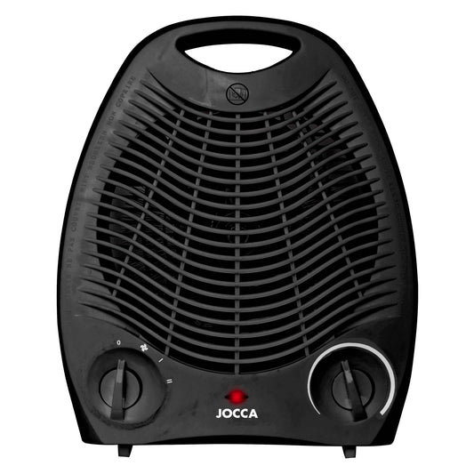 Jocca Electric Heater with 2000W Power. Hot and Cold Air Fan. Black Portable Fan Heater. Winter Stove to Heat the House in Quick and Without Oaking Lot of Space