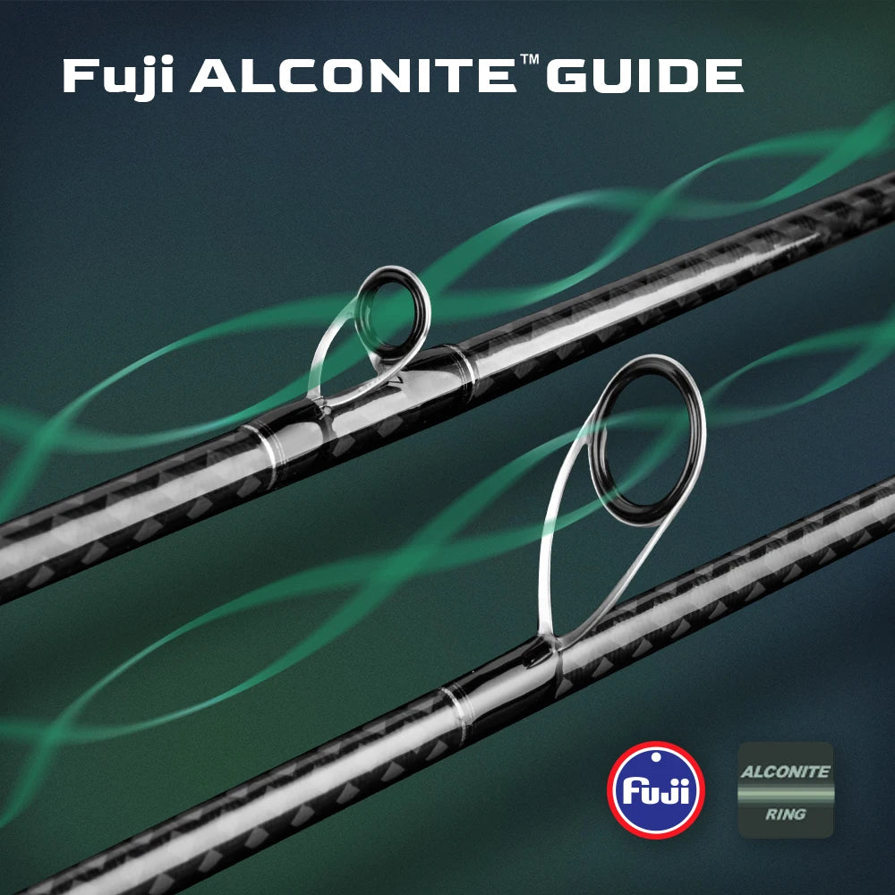 HANDING Magic Soul Spinning Rod, Toray 30+36T Carbon Fiber Tournament-Grade Fishing Rod, Fuji Alconite Guides, Fast Action Rod