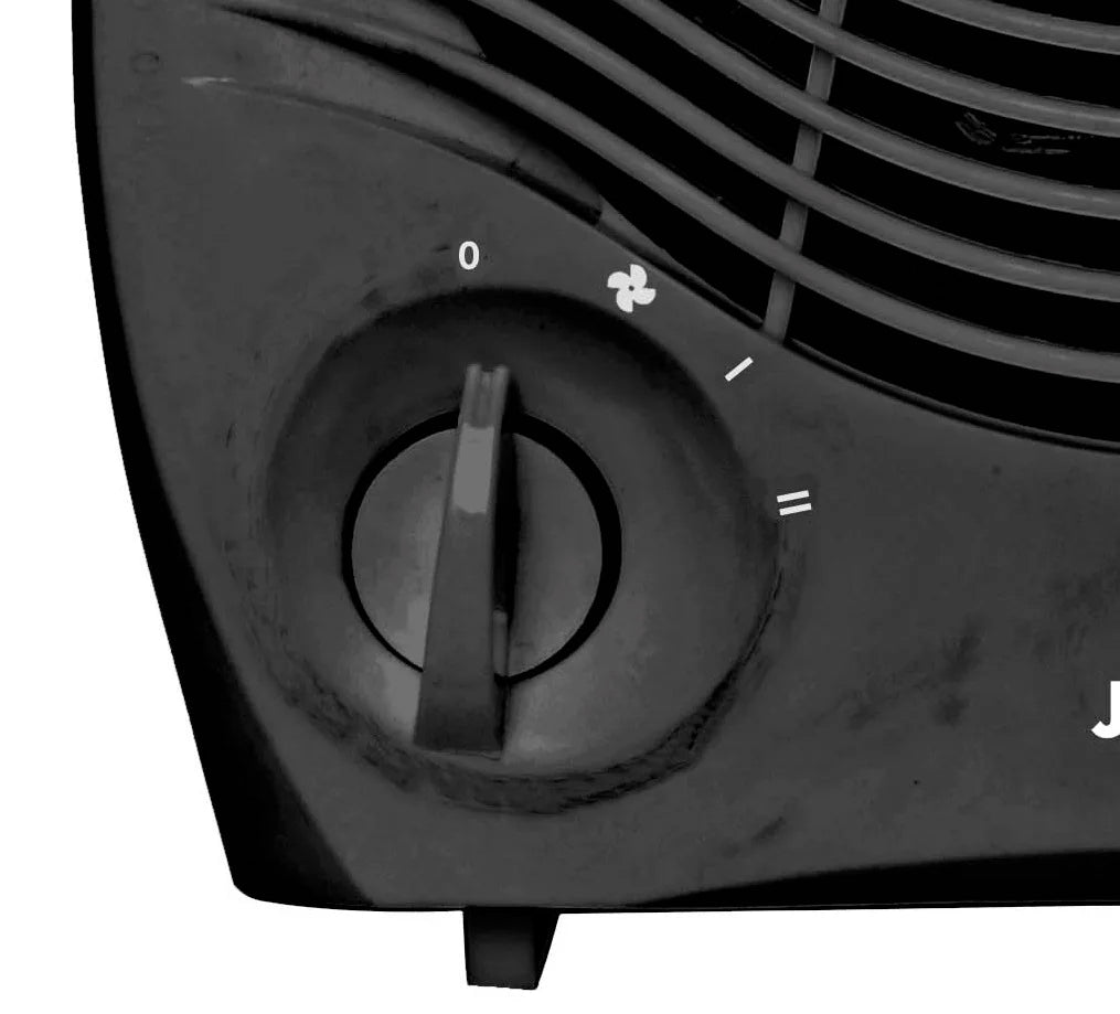 Jocca Electric Heater with 2000W Power. Hot and Cold Air Fan. Black Portable Fan Heater. Winter Stove to Heat the House in Quick and Without Oaking Lot of Space