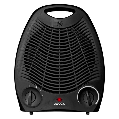 Jocca Electric Heater with 2000W Power. Hot and Cold Air Fan. Black Portable Fan Heater. Winter Stove to Heat the House in Quick and Without Oaking Lot of Space