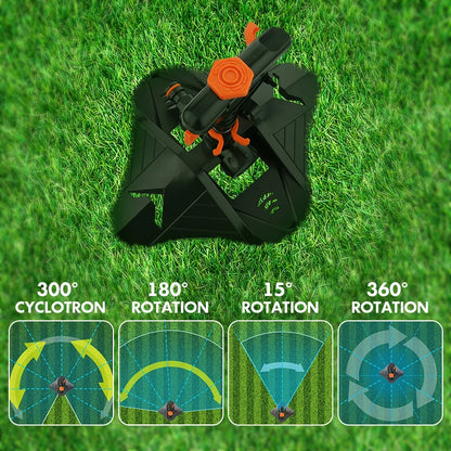 Upgraded 360° Automatic Rotating Garden Irrigation Water Sprinklers Large Area Coverage Adjustable Angle Lawn Yard Irrigation