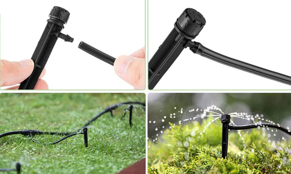 10Pcs 8 Hole Spiked Dripper Adjustable Sprinkler Drip Irrigation Staked Emitters Garden Greenhouse Horticulture Watering Device
