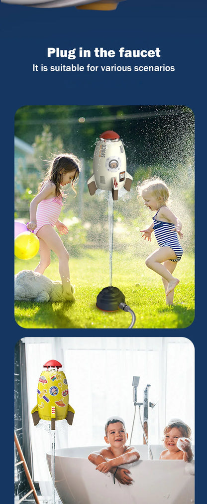 Space Jet Sprinkler Spinning Flying Splash Playing Water Toy Summer Outdoor Water Powered Launcher Kids Bath Toys STEM