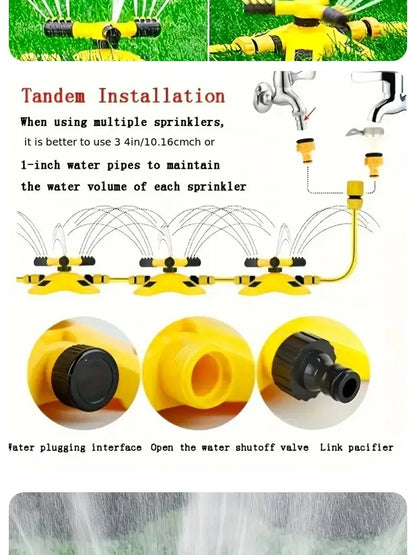 360 Degree Automatic Rotating Sprinkler Head For Nursery Irrigation, Rotating Three-way Sprinkler Series Sprinkler