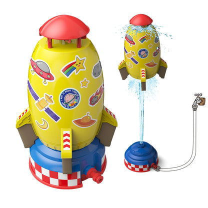 Space Jet Sprinkler Spinning Flying Splash Playing Water Toy Summer Outdoor Water Powered Launcher Kids Bath Toys STEM