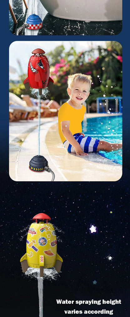 Space Jet Sprinkler Spinning Flying Splash Playing Water Toy Summer Outdoor Water Powered Launcher Kids Bath Toys STEM