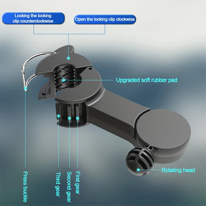 SEAMETAL Cooling Car Fan Headrest Double Head Fans for Rear Seat 180cm USB Cable Free-Adjustment 3-Speed Strong Wind Auto Fan
