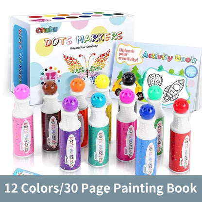 Ohuhu Washable Large Dot Makers Bingo Pen Mini Graffiti Flowing Pen Washable Paint Signature Pen Watercolor Pen Painting Tools