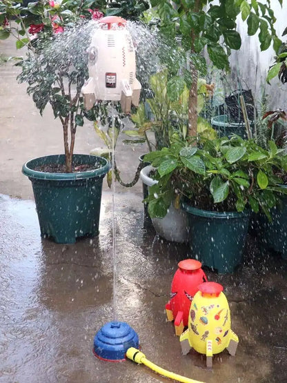 Space Jet Sprinkler Spinning Flying Splash Playing Water Toy Summer Outdoor Water Powered Launcher Kids Bath Toys STEM