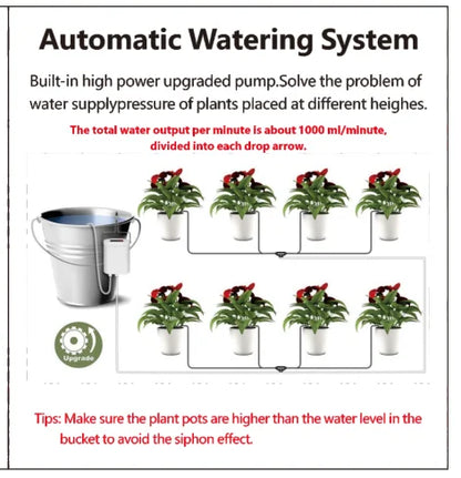 Automatic Plant Flower Watering Pump Home Sprinkler Drip Irrigation Device 2/4/8/16 Heads Pump Timer System Kit Garden Tool