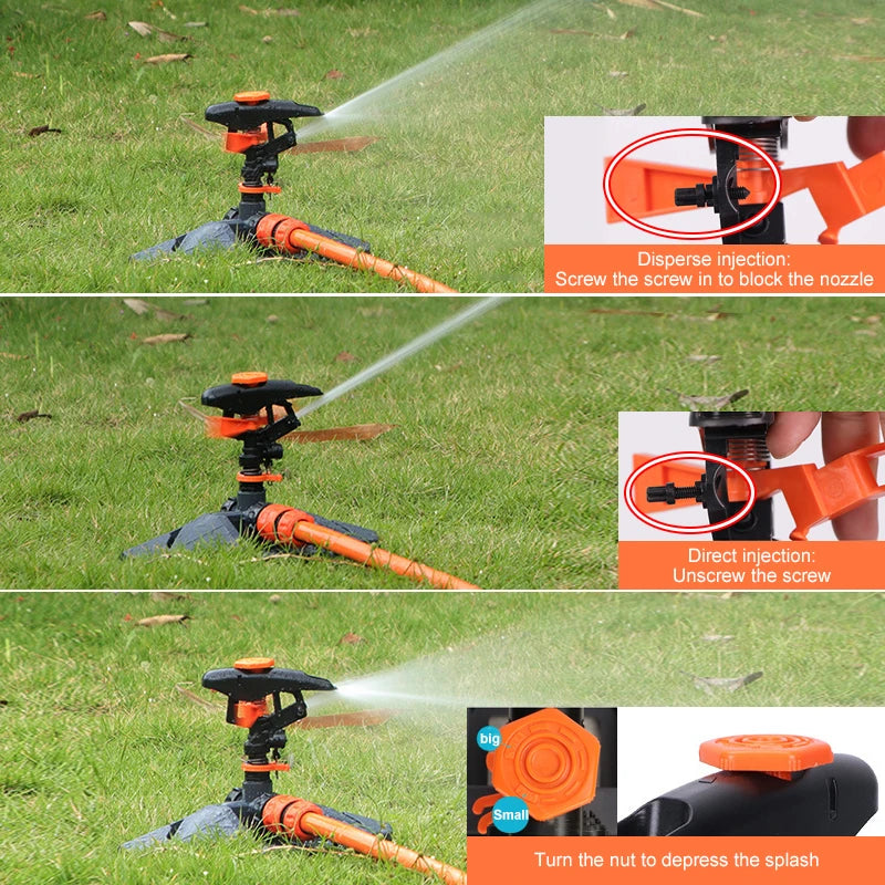 Upgraded 360° Automatic Rotating Garden Irrigation Water Sprinklers Large Area Coverage Adjustable Angle Lawn Yard Irrigation