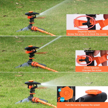 Upgraded 360° Automatic Rotating Garden Irrigation Water Sprinklers Large Area Coverage Adjustable Angle Lawn Yard Irrigation