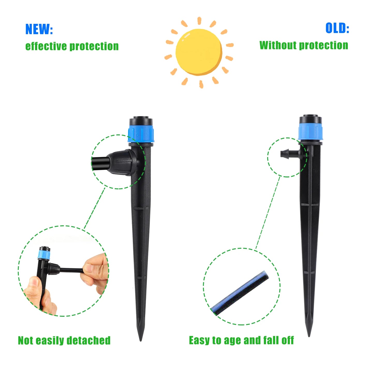 5/20/50/100Pcs 360° Scattering Sprinkler Watering Dripper Garden Farming Flower Lawn Irrigation Nozzle Locked Connect 1/4 Hose