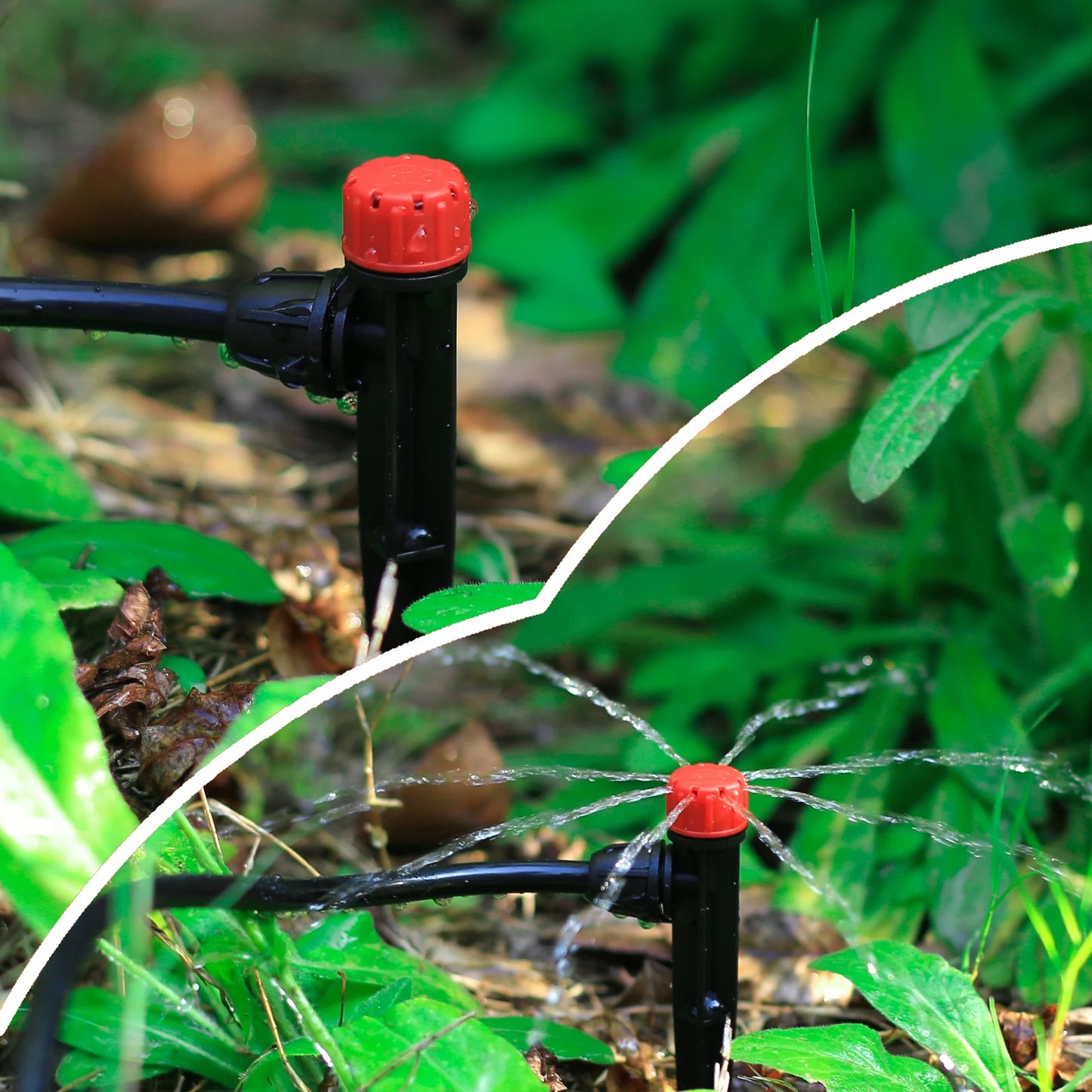 5/20/50/100Pcs 360° Scattering Sprinkler Watering Dripper Garden Farming Flower Lawn Irrigation Nozzle Locked Connect 1/4 Hose