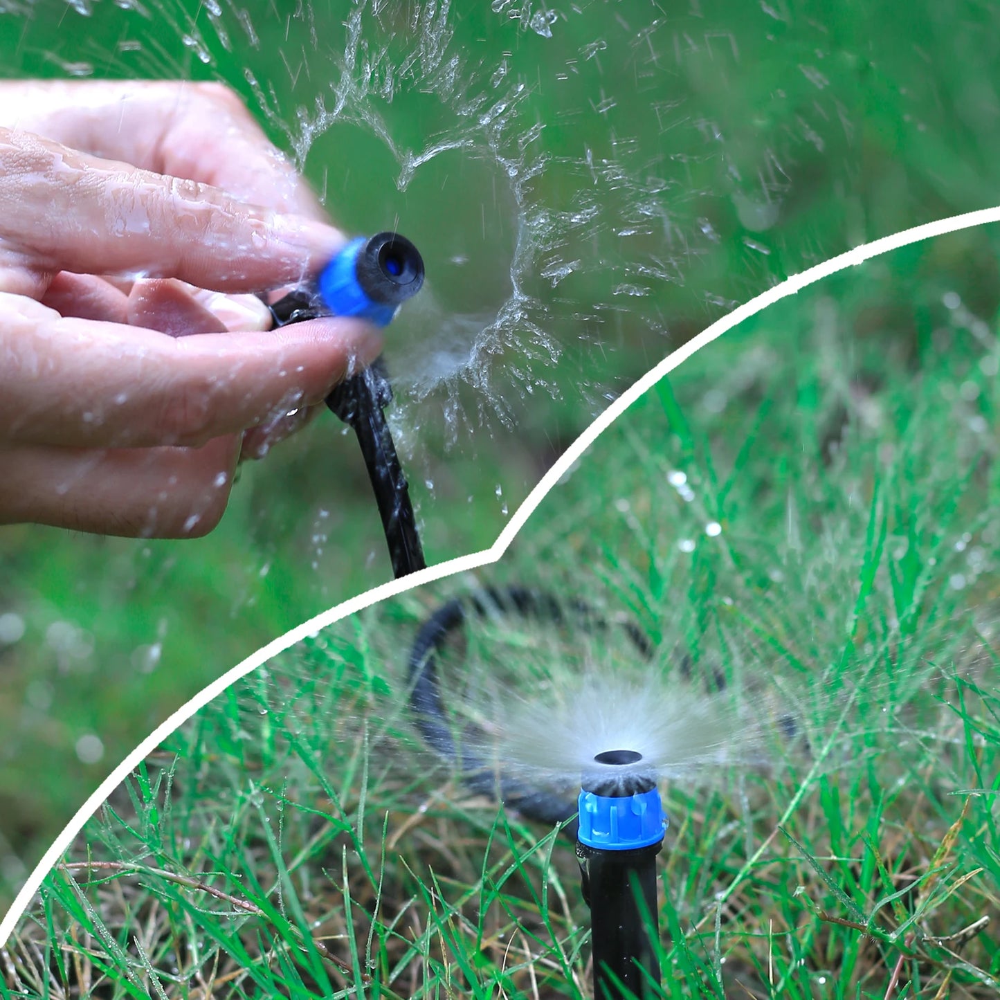 5/20/50/100Pcs 360° Scattering Sprinkler Watering Dripper Garden Farming Flower Lawn Irrigation Nozzle Locked Connect 1/4 Hose