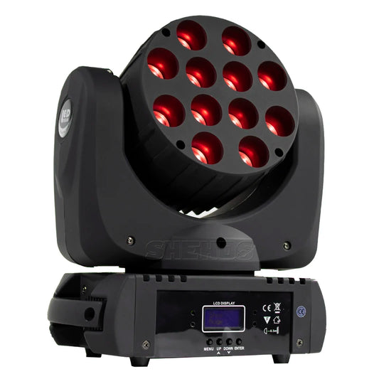 SHEHDS 12x12w LED Moving Head RGBW DJ Lights For Disco Parties Wedding DMX 512 Stage Light Color Mixing Nightclub Lights