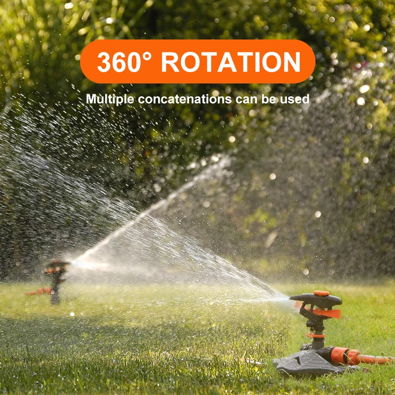 Upgraded 360° Automatic Rotating Garden Irrigation Water Sprinklers Large Area Coverage Adjustable Angle Lawn Yard Irrigation