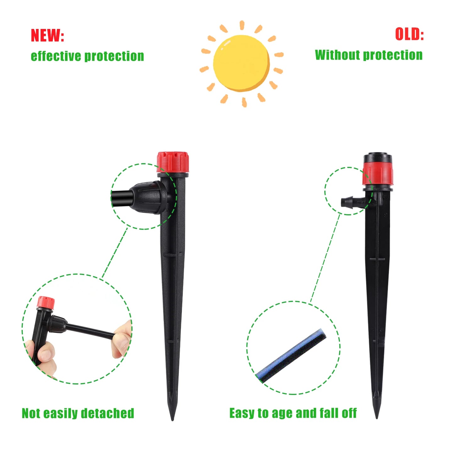 5/20/50/100Pcs 360° Scattering Sprinkler Watering Dripper Garden Farming Flower Lawn Irrigation Nozzle Locked Connect 1/4 Hose