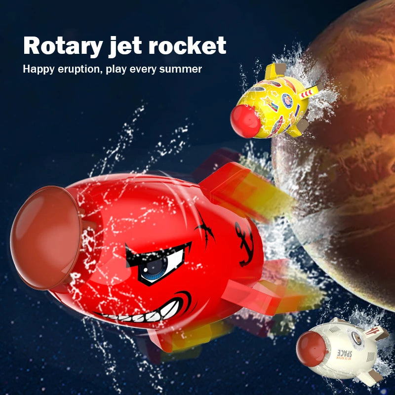 Space Jet Sprinkler Spinning Flying Splash Playing Water Toy Summer Outdoor Water Powered Launcher Kids Bath Toys STEM