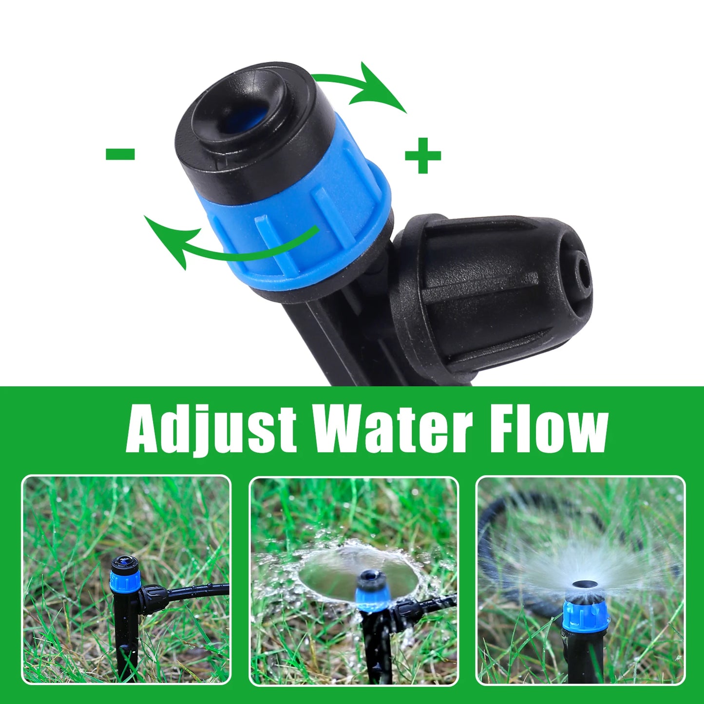 5/20/50/100Pcs 360° Scattering Sprinkler Watering Dripper Garden Farming Flower Lawn Irrigation Nozzle Locked Connect 1/4 Hose