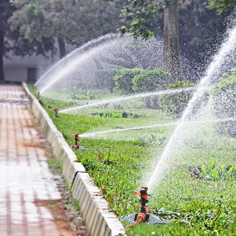 Upgraded 360° Automatic Rotating Garden Irrigation Water Sprinklers Large Area Coverage Adjustable Angle Lawn Yard Irrigation