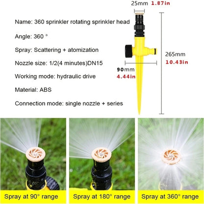 1PC 360 Degree Rotary Plug-in Sprinkler For Farmland Irrigation, Atomization, Lawn Watering Flower Watering, And Greening Nozzle