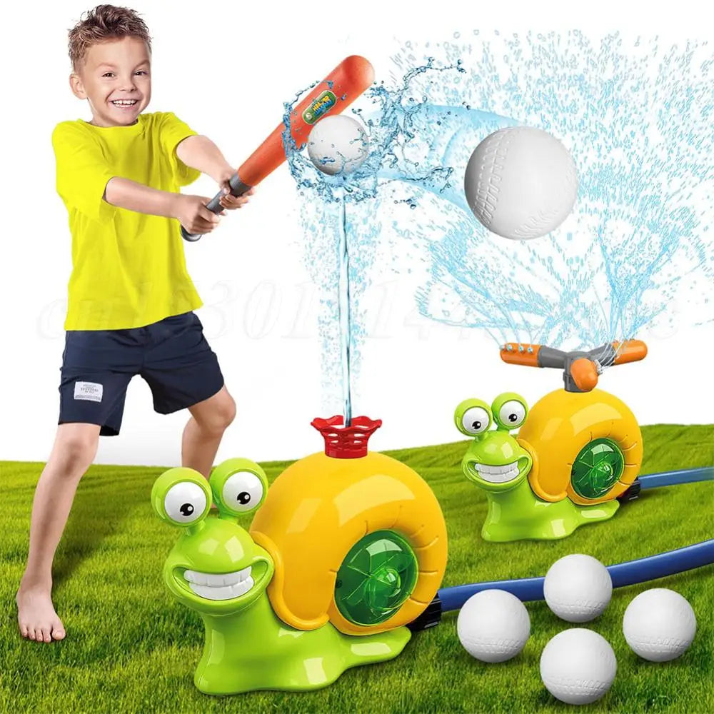 2 in 1 Water Sprinkler Baseball Toy Cartoon Snail Summer Garden Lawns Water Toys Spray Water Toys for Summer Lawn Pool Fun
