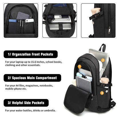 Kono anti-theft laptop backpack for travel business work and computer safety design for laptop up to 15.6 inches