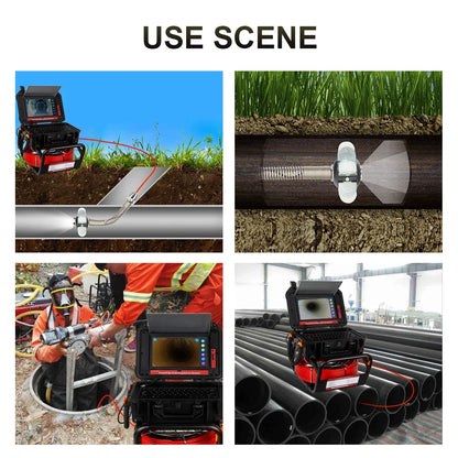 Pipe Inspection Camera 10.1in1080P Screen,SYANSPAN Sewer Drain Endonscope Self-Leveling 512HZ Sonde&Locator Meter Counter 30/50M