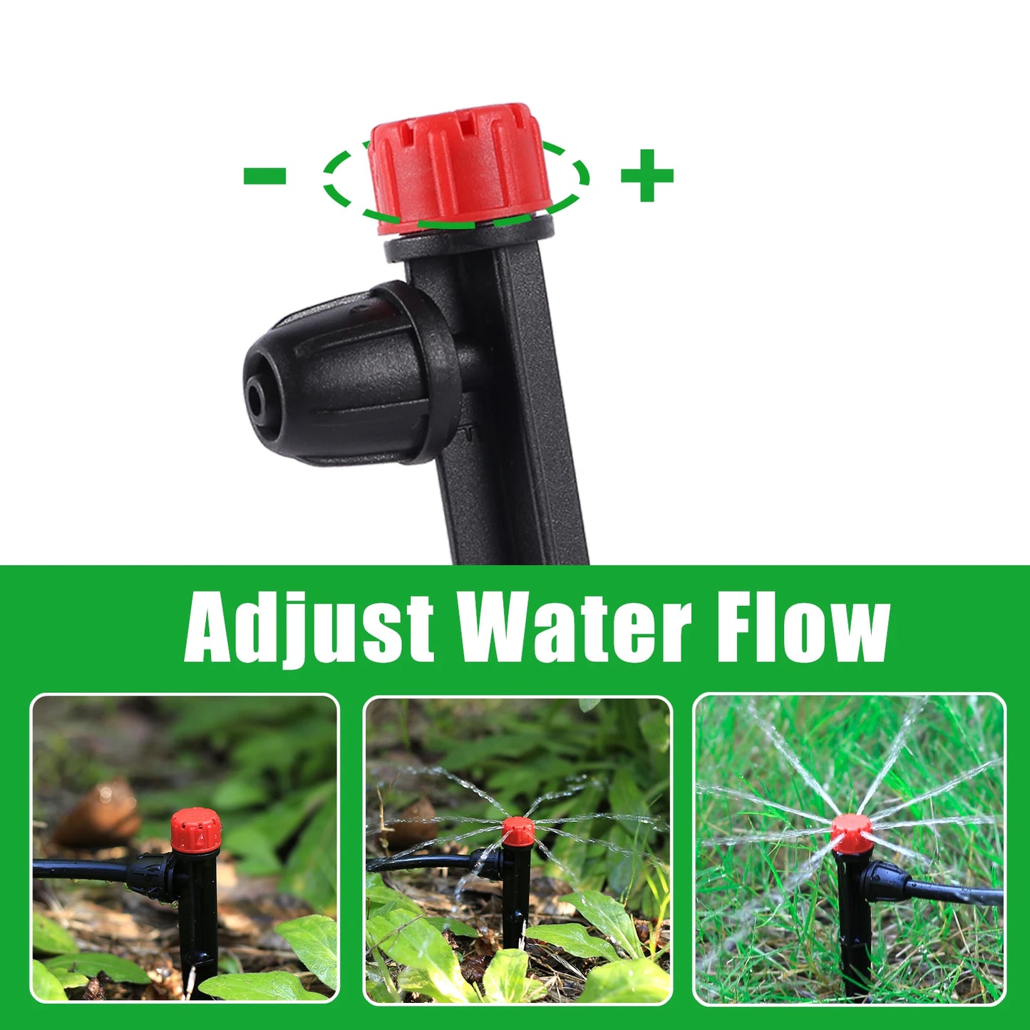 5/20/50/100Pcs 360° Scattering Sprinkler Watering Dripper Garden Farming Flower Lawn Irrigation Nozzle Locked Connect 1/4 Hose