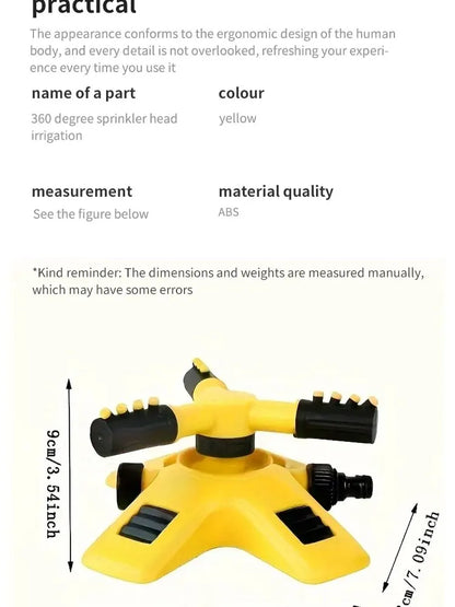 360 Degree Automatic Rotating Sprinkler Head For Nursery Irrigation, Rotating Three-way Sprinkler Series Sprinkler