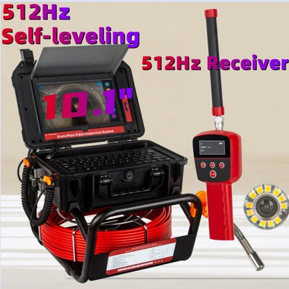 Pipe Inspection Camera 10.1in1080P Screen,SYANSPAN Sewer Drain Endonscope Self-Leveling 512HZ Sonde&Locator Meter Counter 30/50M