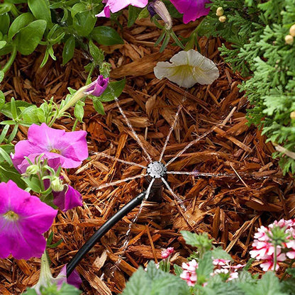 10Pcs 8 Hole Spiked Dripper Adjustable Sprinkler Drip Irrigation Staked Emitters Garden Greenhouse Horticulture Watering Device