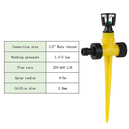 1/2" Male Thread Rotating Sprinklers Irrigation Water Spray Sprinkler  Lawn 360° Rotary Watering Nozzles garden watering system