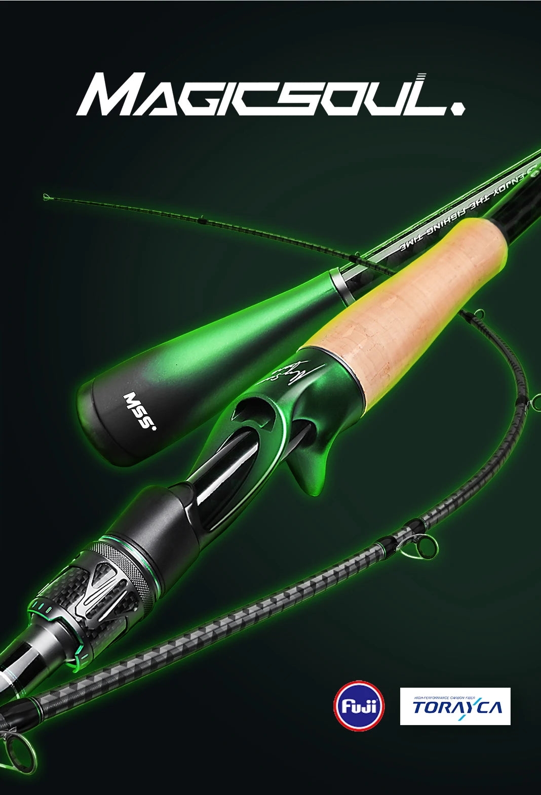 HANDING Magic Soul Spinning Rod, Toray 30+36T Carbon Fiber Tournament-Grade Fishing Rod, Fuji Alconite Guides, Fast Action Rod